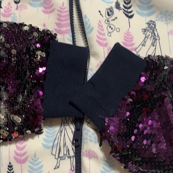 Disney Frozen 2 Elsa and Anna Bomber Sequin Jacket - Picture 5 of 6
